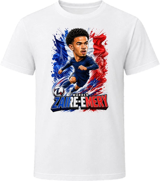 Warren Zaire-Emery France Soccer Caricature 2026 World Cup T Shirt