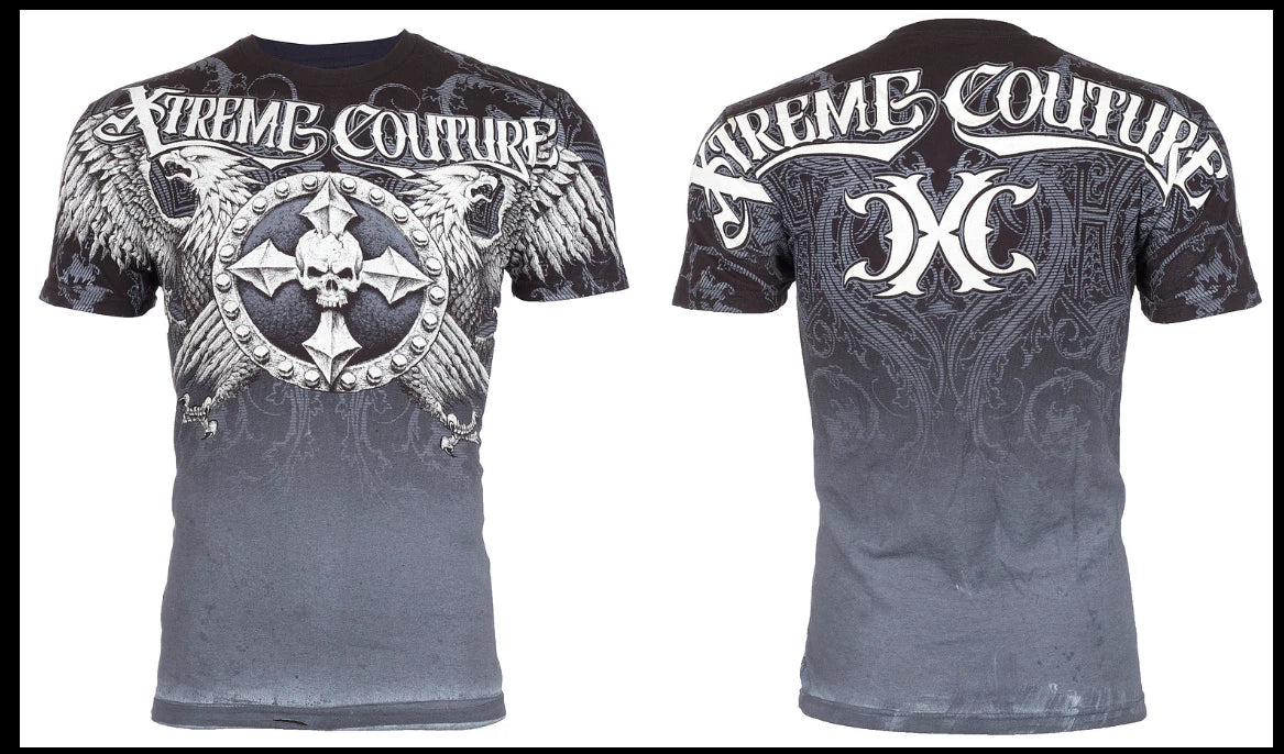 XTREME COUTURE by AFFLICTION Black INDUSTRIALIZED Short Sleeve Slim Fit T-shirt