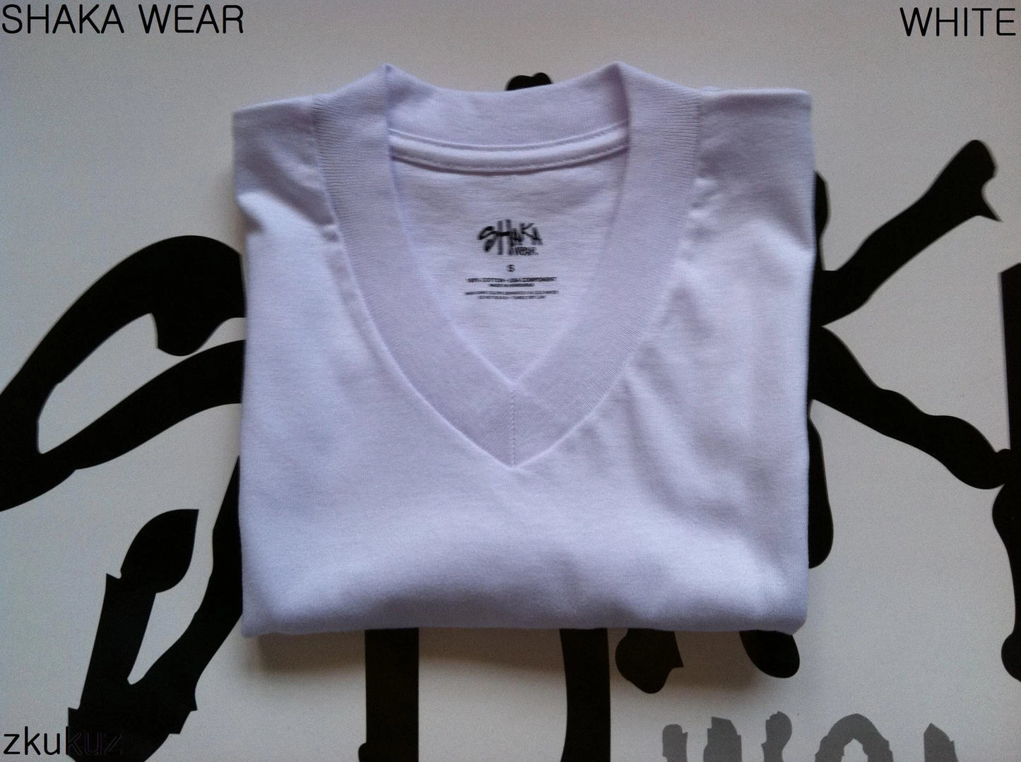 3 NEW SHAKA WEAR PLAIN SHORT SLEEVE V-NECK T-SHIRT WARM WHITE BLANK 2XL 3PC