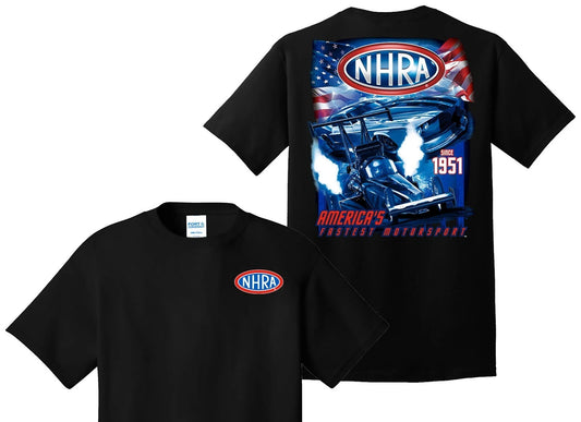 NHRA AMERICAS FASTEST MOTOR SPORT SINCE 1951 BLACK  TEE FREE SHIPPING