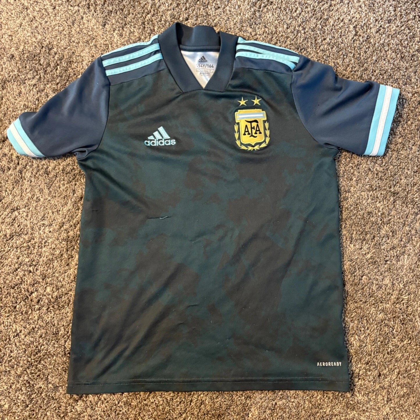 Argentina 2020 Youth Away Jersey Adidas Kids Blue Messi Soccer