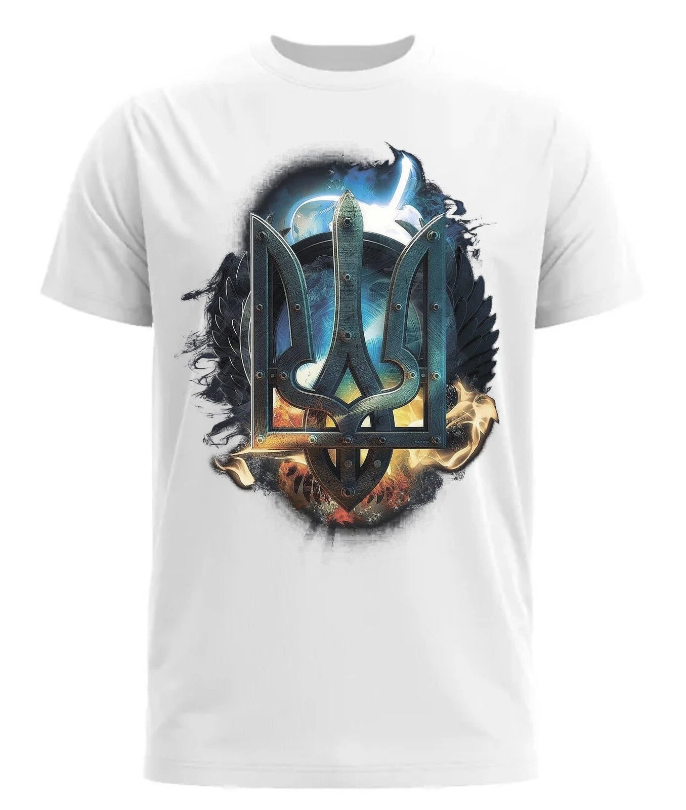 Ukrainian Trident T-Shirt - 100% Cotton, Stylish Design, Support Ukraine