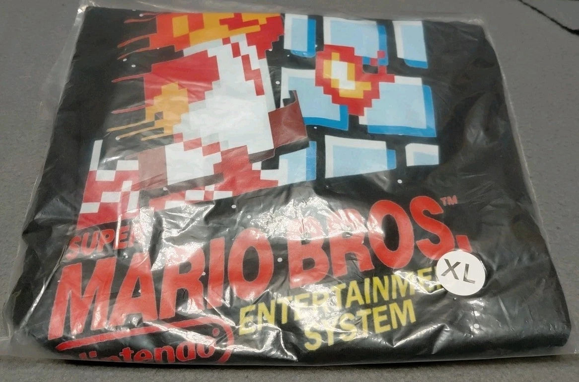 Super Mario Bros NES Nintendo EXTRA LARGE XL 8-Bit Fireball Graphic Custom Shirt