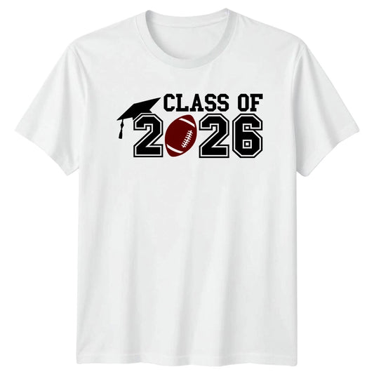 Class Of 2026 T-Shirt Football Senior Graduation Gift For Him And Her