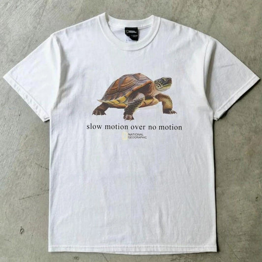 National Geographic Slow Motion Turtle T-Shirt Vintage Retro Graphic Cotton Tee