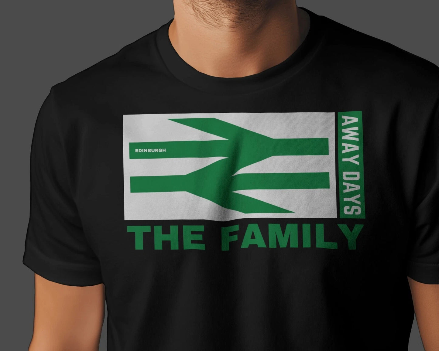 THE FAMILY Away Days T-Shirt | Hibernian Hibs Hooligans Blackleys | Uni Org