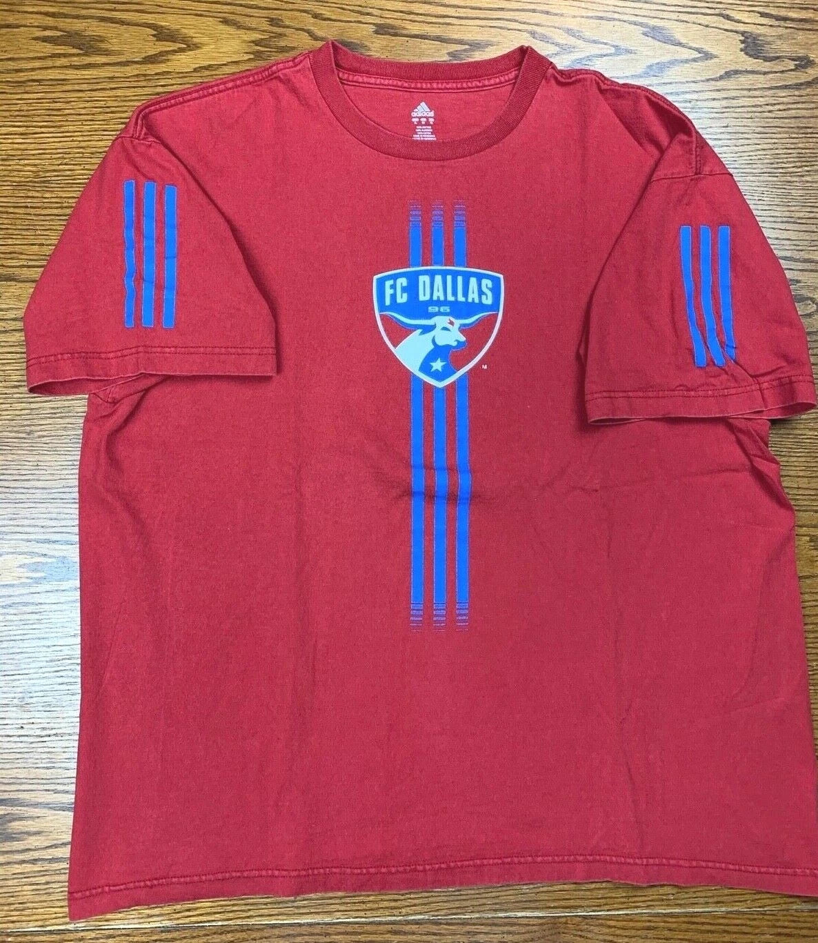 Adidas 3 Stripes MLS FC Dallas Shirt Sz XL Red Major League Soccer Football
