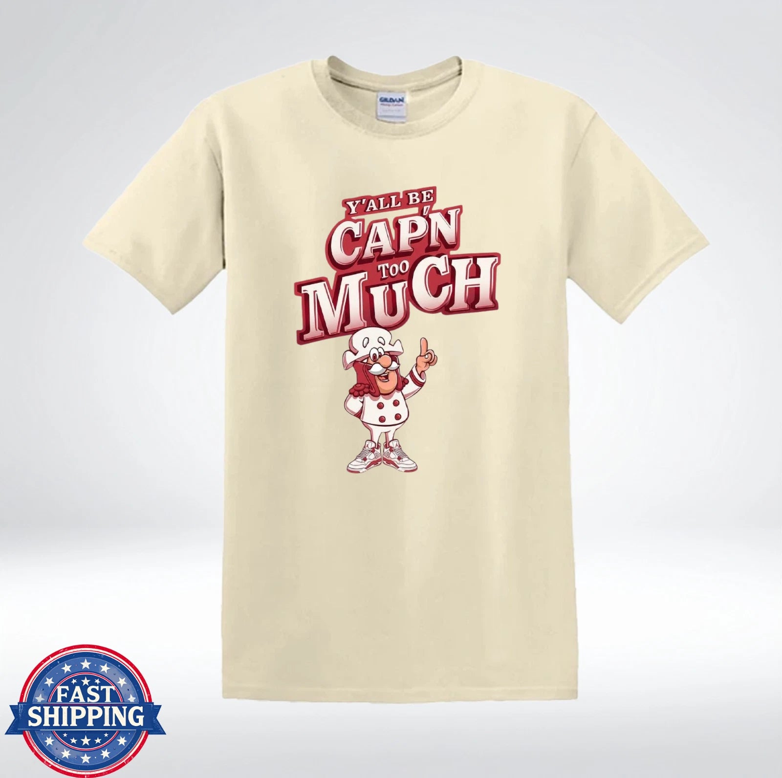 Yall Be Capn Too Much Funny Meme Chef Cartoon Graphic T-Shirt