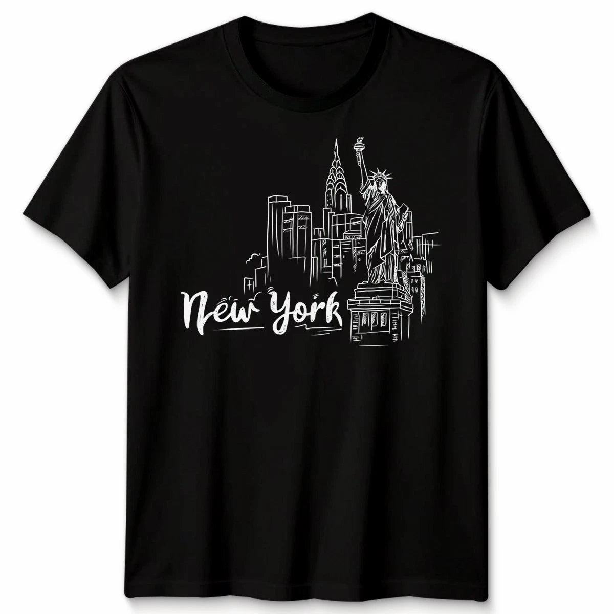 New York Landmarks City Statue Of Liberty mens T-Shirt Womens Tee Graphic Tee