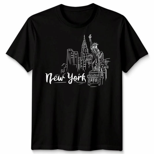 New York Landmarks City Statue Of Liberty mens T-Shirt Womens Tee Graphic Tee