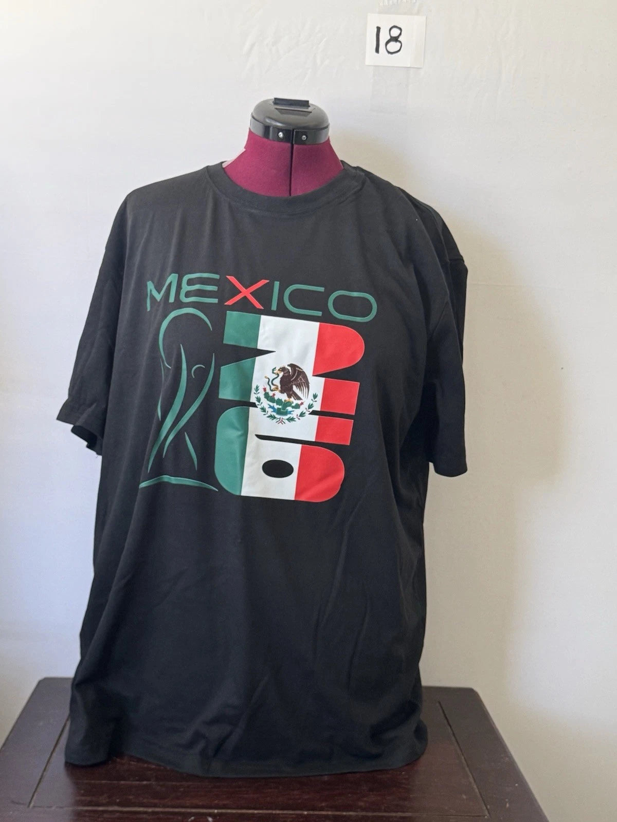 Mexico Soccer Fan T Shirt Black 2XL Mexican Flag Futbol Graphic Tee