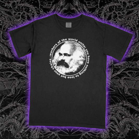 KARL MARX Workers Unite Shirt punk Socialist Socialism against  Unisex Tee