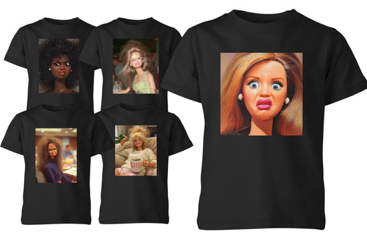 Creepy Doll Face Meme T Shirt Funny Unisex Kids Boys Girls Graphic Tee Gift Top