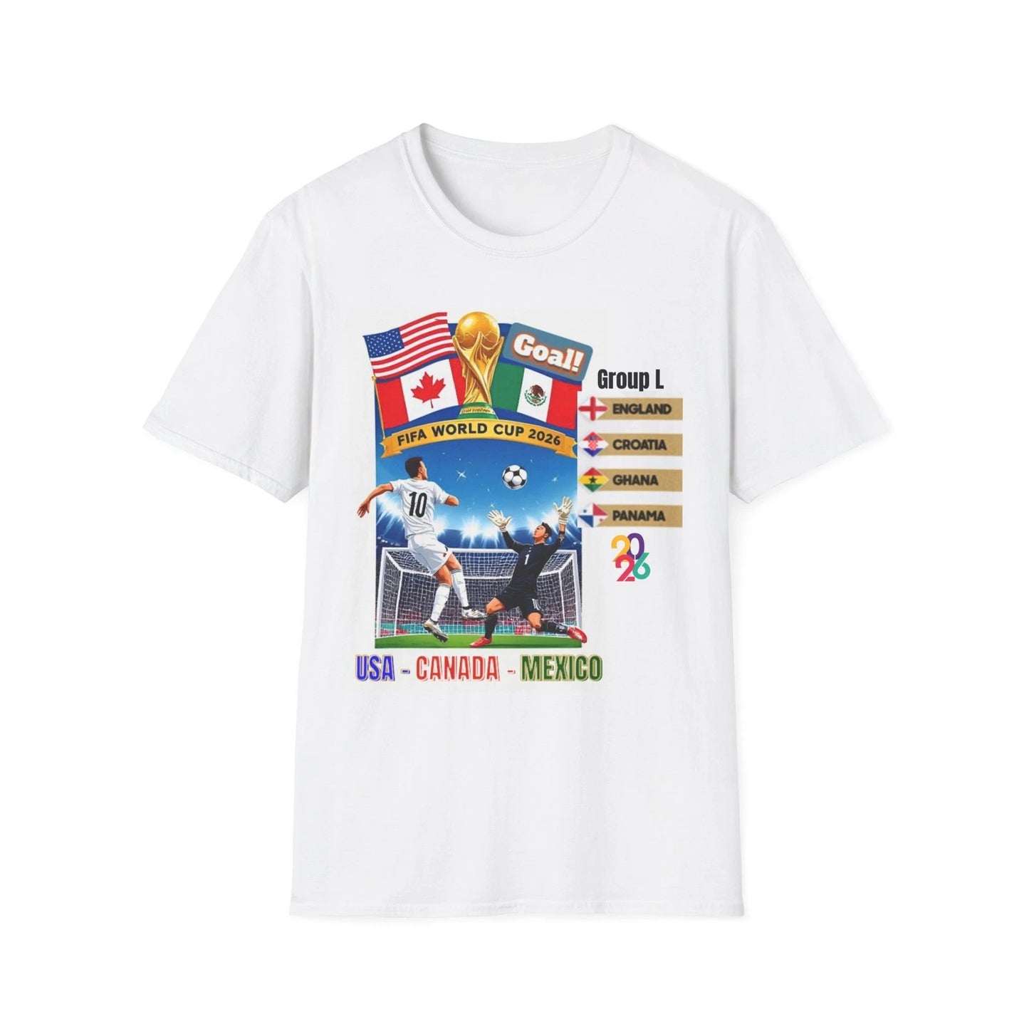 World Cup 2026 T shirt, Soccer FIFA Tee, England, Croatia, Ghana, Panama