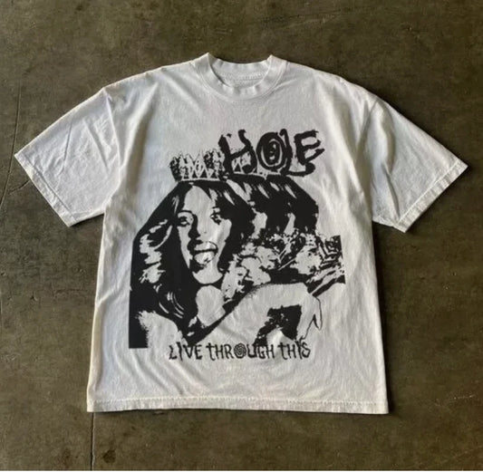 Hole Band Live Through This White T Shirt Full Size S-5XL