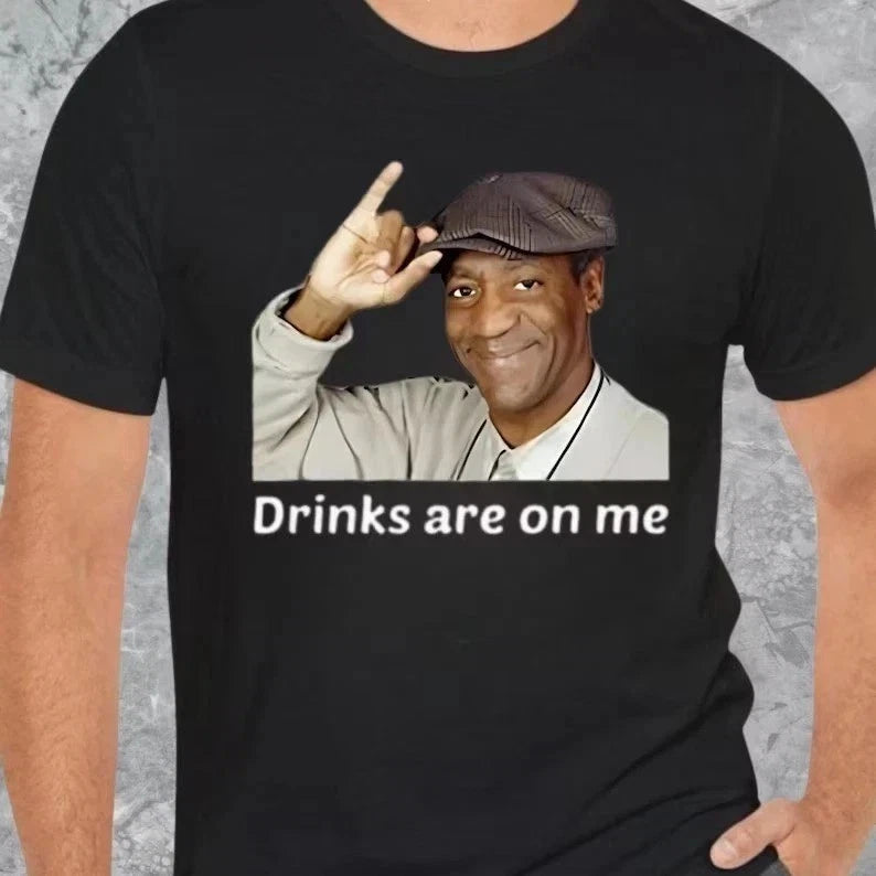 Viet Hands Bill Cosby Drinks are On Me T-Shirt, Bill Cosby Look Shirt