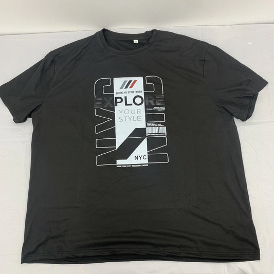 Custom Graphic Short Sleeve Shirt Black Brooklyn Streetwear Adult Size 4XL