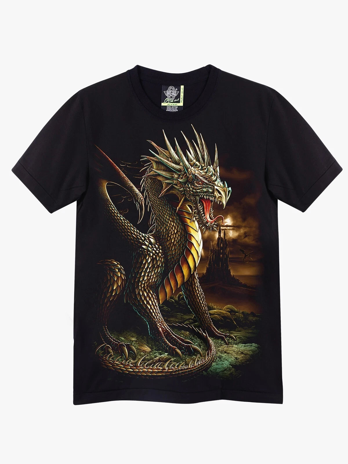 Rock Eagle Men's Short Sleeve Graphic Screen  T-Shirt (GW), Dragon