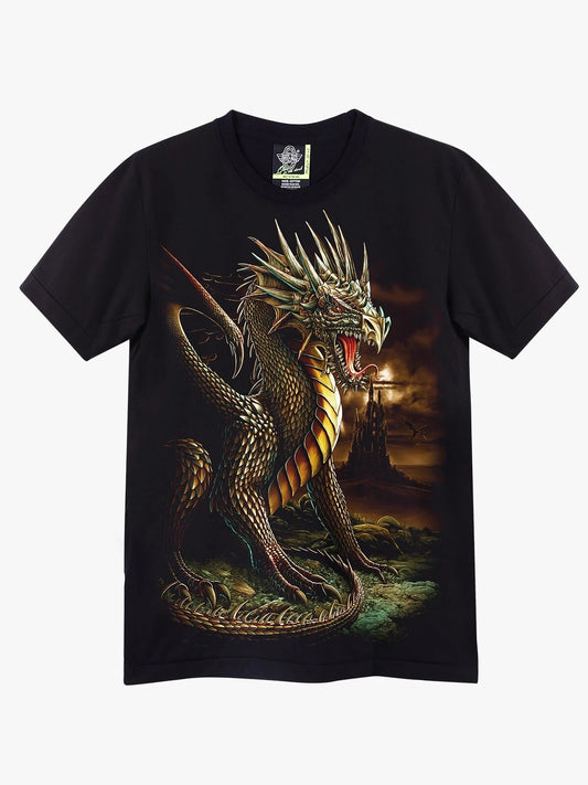 Rock Eagle Men's Short Sleeve Graphic Screen  T-Shirt (GW), Dragon