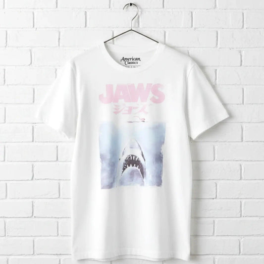 Jaws Vintage Japanese Movie Poster Men's T Shirt Japan Kanji Faded Shark Movie