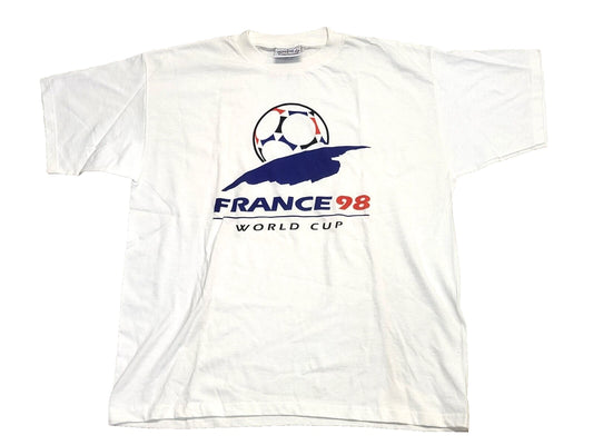 Vintage Football Soccer France 1998 World Cup T shirt Super Flag Size XL