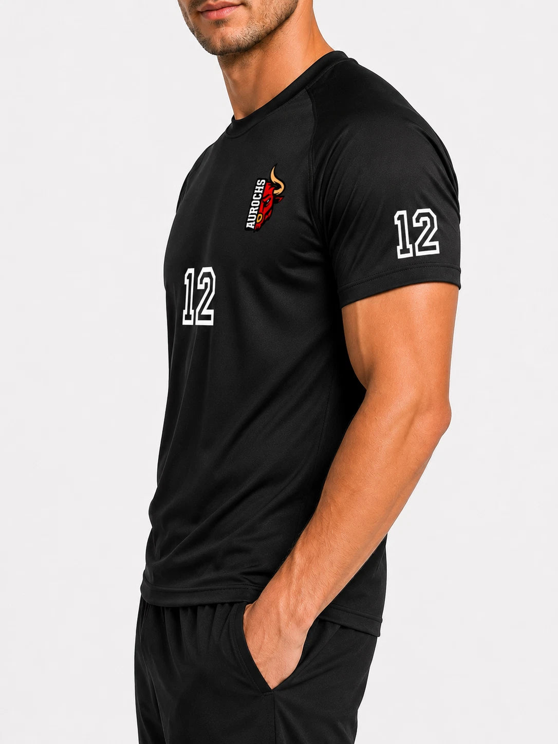 Personalised Sports T-Shirt Custom Name Number Logo Football Gym Running Tee