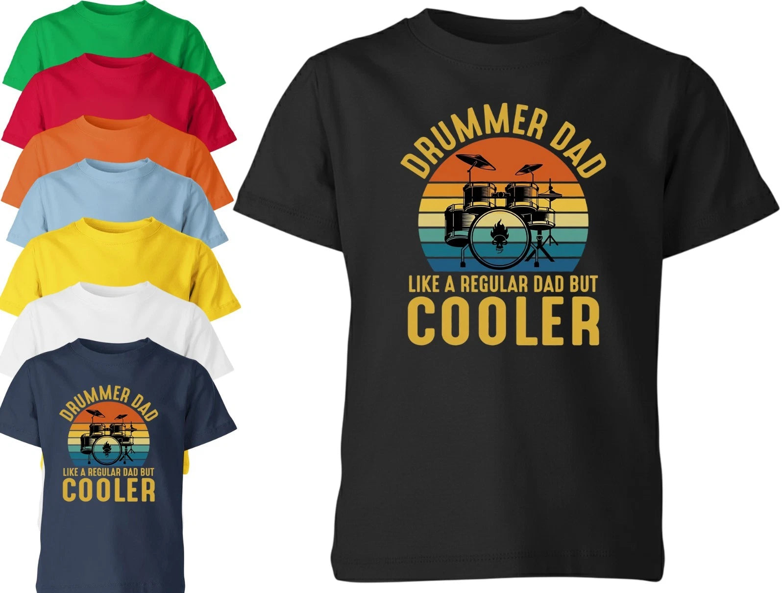 Drummer Dad T-shirt Men Birthday Father's Day Gift  Vintage Dad Mens T shirt