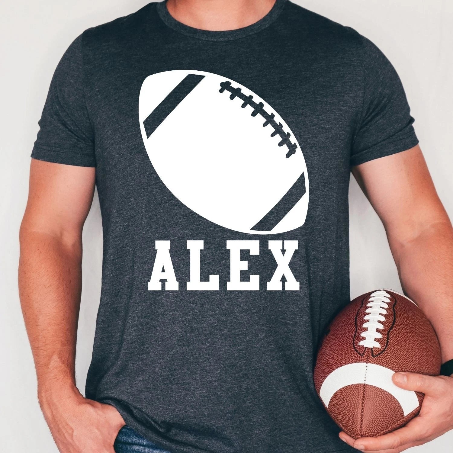 Personalised Football Shirt Custom Name Sports Tee Team Gift For Him Xmas Tops