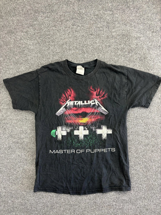Vintage Metallica Shirt Mens Medium Black Master of Puppets Band Tee 90s Rock