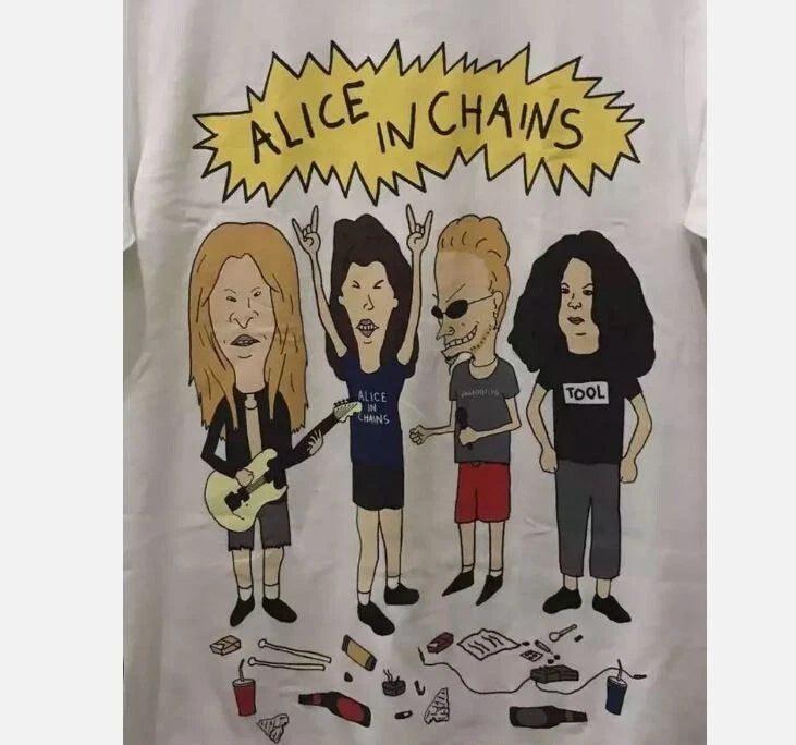 Alice in Chains _Beavis and Butthead_ Bootleg Short Sleeve Unisex Tshirt