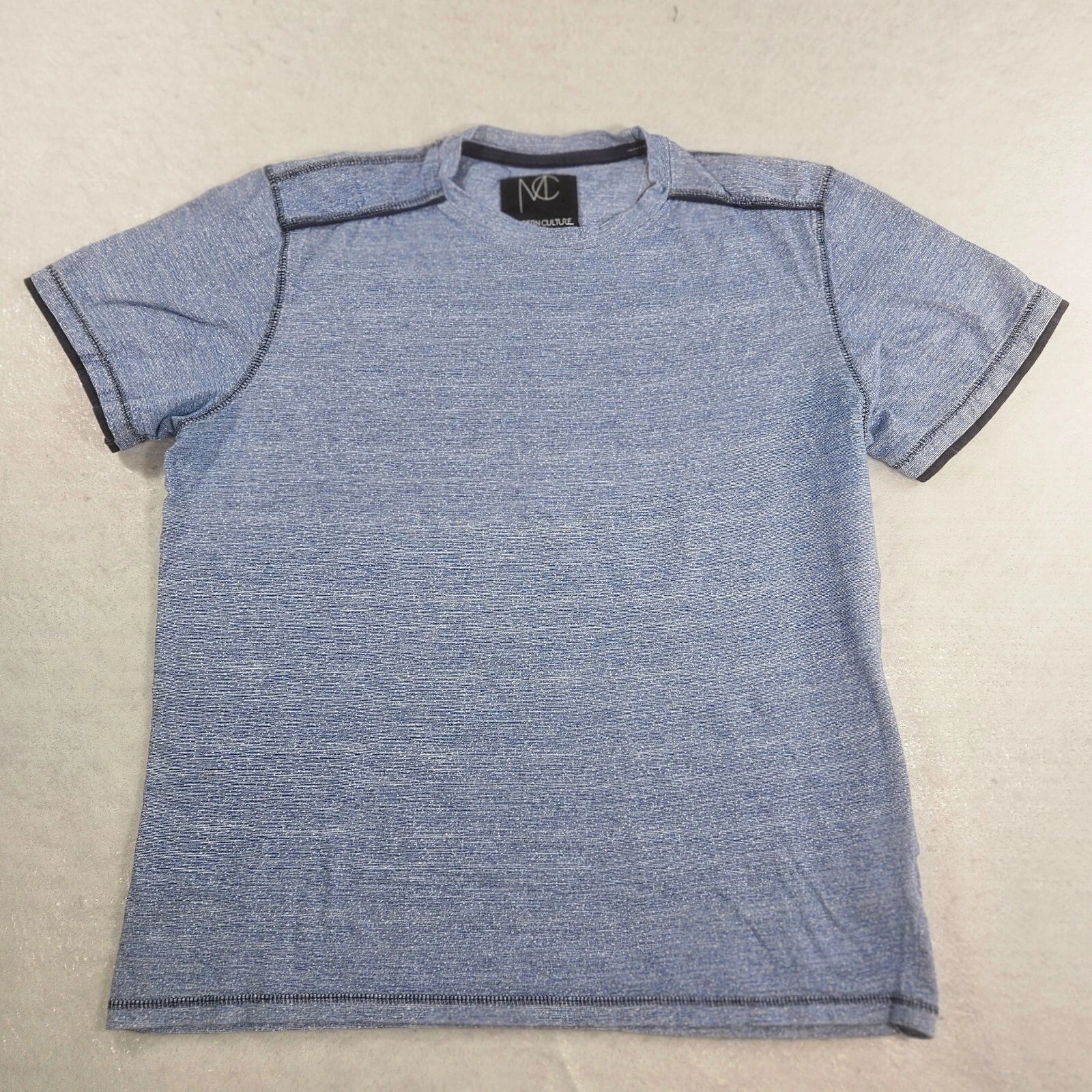 MODERN CULTURE T Shirt Mens Large Blue Black Outline Crew Neck Basic Classic