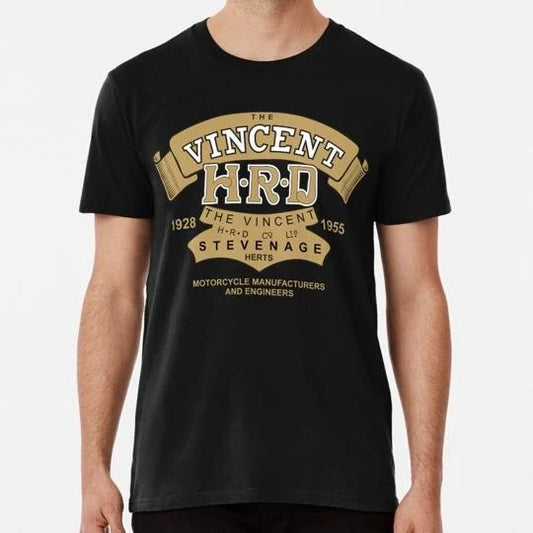 Vincent Hrd Motorcycle Logo Size S to 5XL Made in the USA T-Shirt