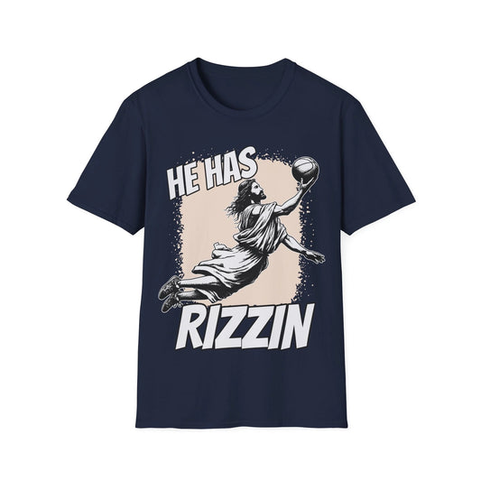 Jesus Has Rizzen Shirt, He Is Rizzen Jesus Rizz Shirt, Softstyle T-Shirt