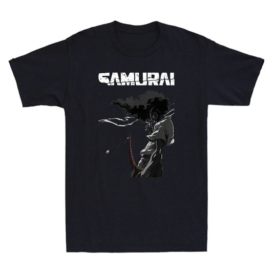 The Coolest Afro Samurai Japanese Anime Funny Cartoon Meme Vintage Men's T-Shirt