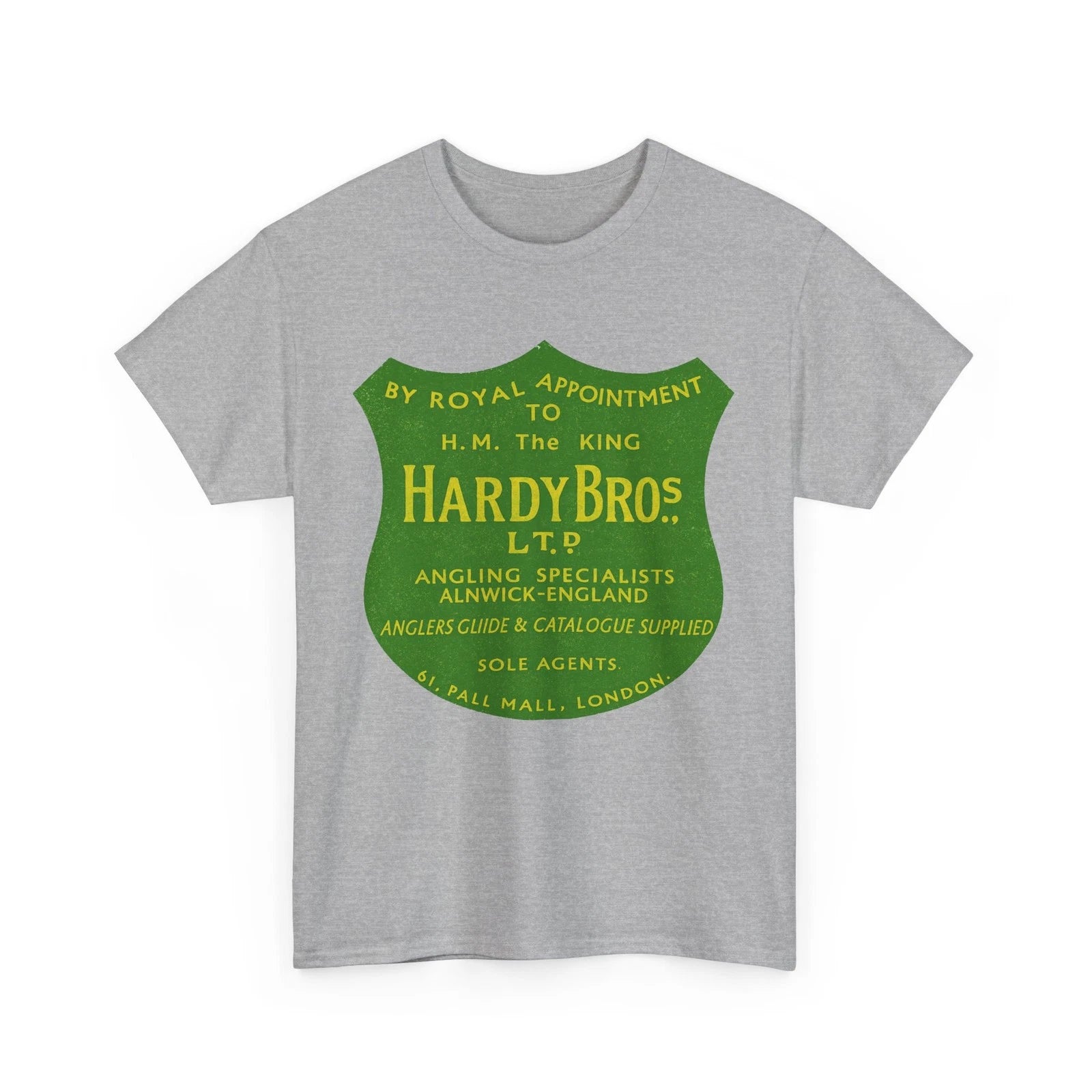 Hardy Bros Vintage Tackle Fly Rod Reel Angling Fishing Logo Distressed T-Shirt