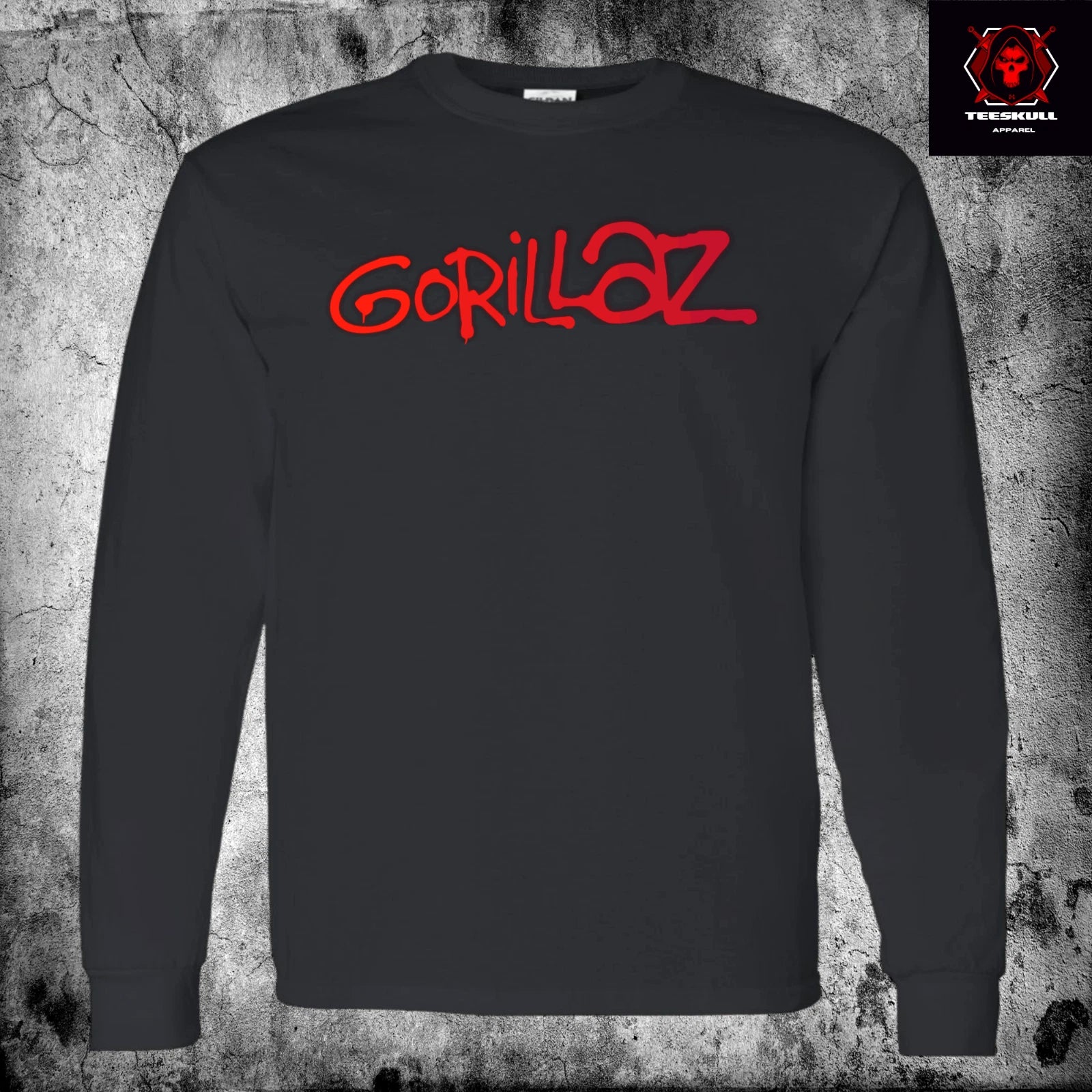 Gorillaz Alternative Indie Long Sleeve Top Unisex Premium Cotton T-Shirt 🔥