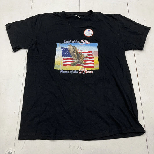 Custom Graphic Black “ Land of the free” T-Shirt Men’s Size Large NEW