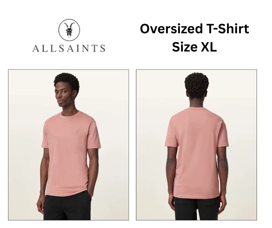 All Saints Mens Tonic TShirt OVERSIZED Top Short Sleeve T Designer Cotton Tee