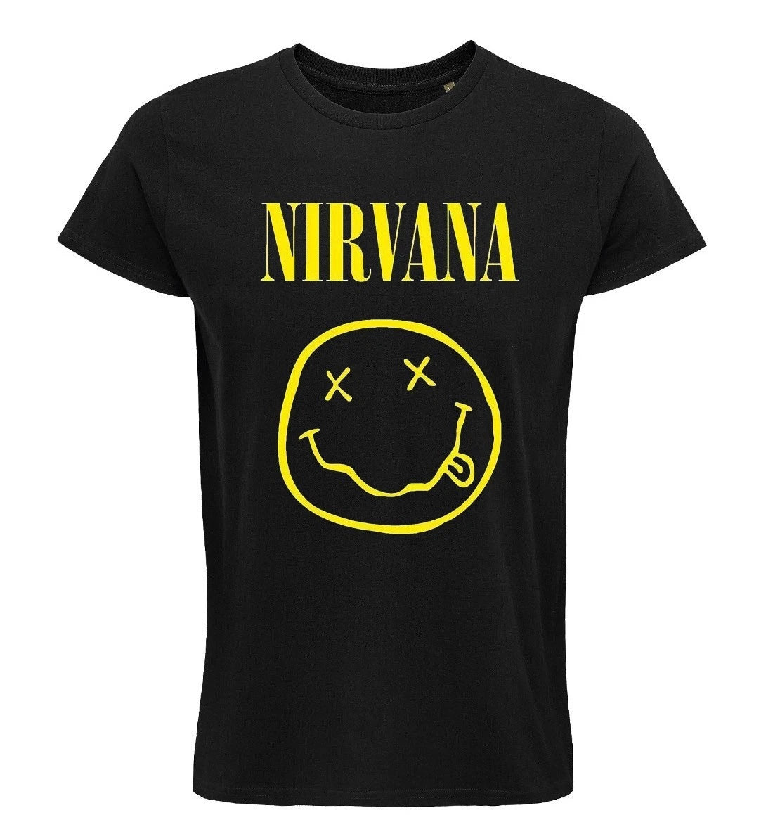 Nirvana Logo T-Shirt, Kurt Cobain, Grunge Rock, Black, Unisex, 100% Cotton
