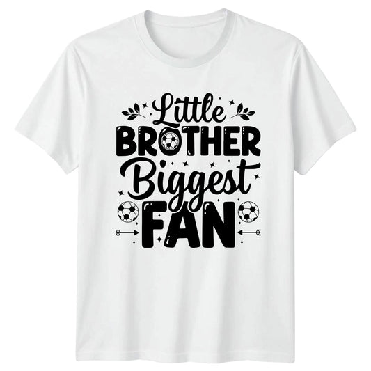 Little Brother Biggest Fan Mens T-Shirt Sibling Soccer Birthday Gift For Him