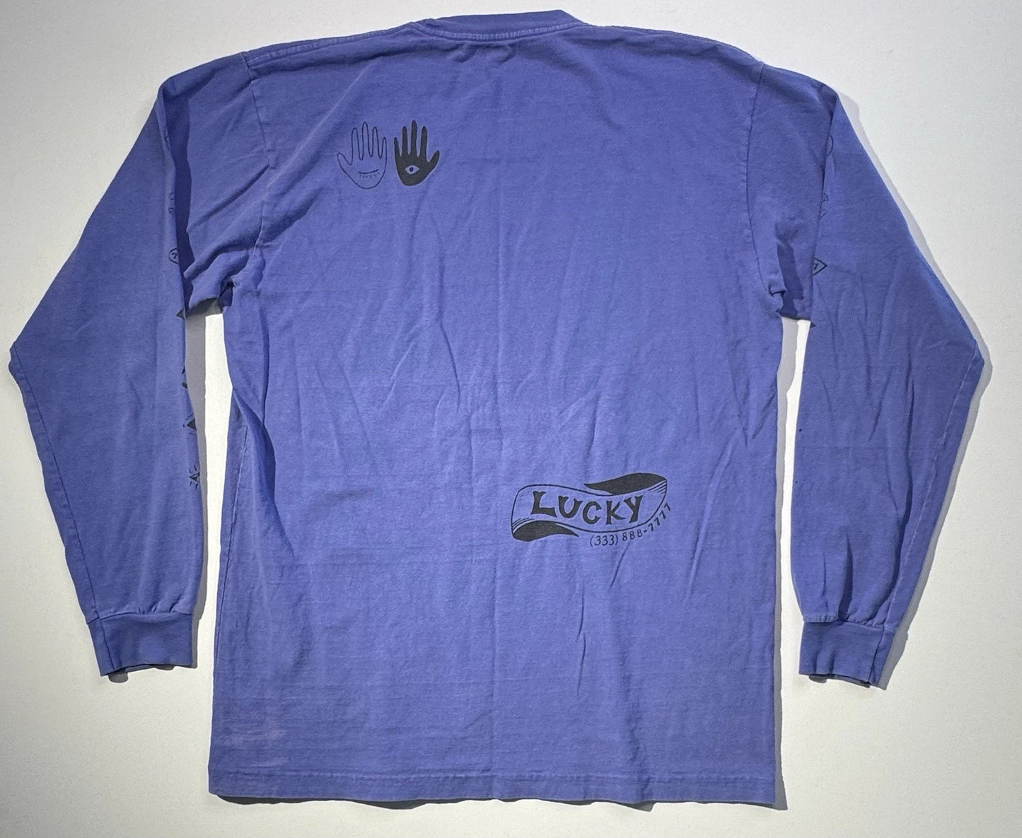 Modern Society Graphic T-Shirt Mens Medium Purple Long Sleeve Crew Neck