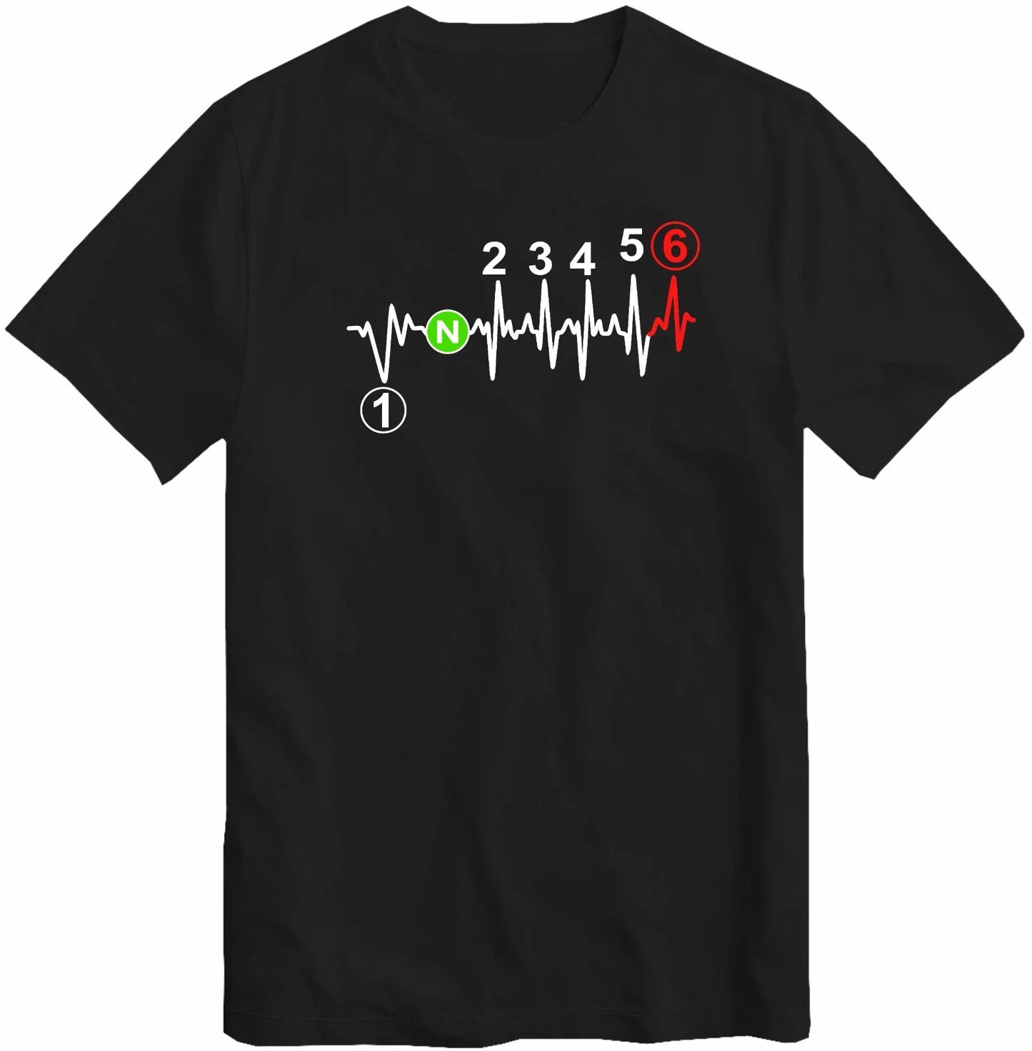 Heartbeat Gear Shift 1 Down 5 Up Biker T Shirt Shift 1 Up 5 Motorcycle Top Tee