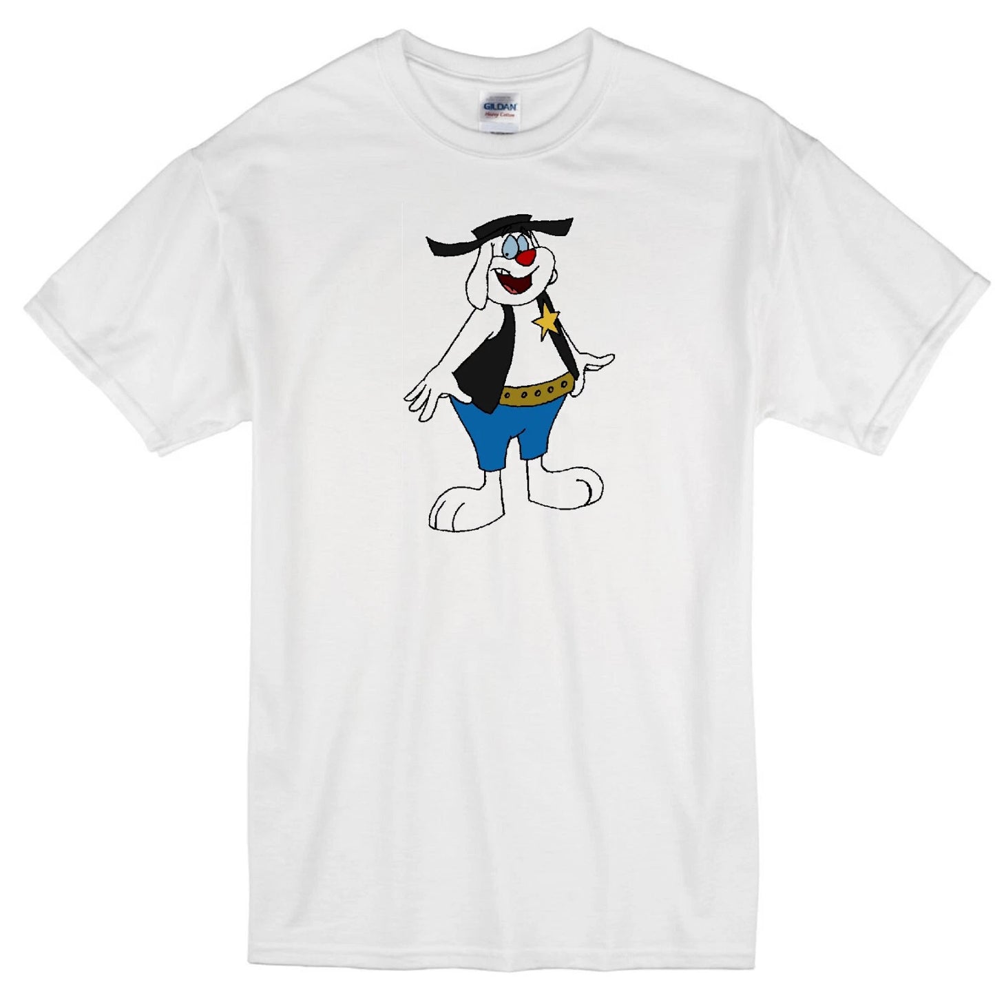 DEPUTY DAWG TERRYTOONS CARTOON DOG CLASSIC VINTAGE RETRO ANIMATION WHITE T-SHIRT