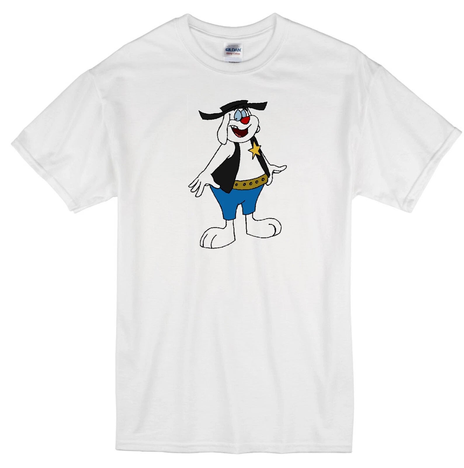 DEPUTY DAWG TERRYTOONS CARTOON DOG CLASSIC VINTAGE RETRO ANIMATION WHITE T-SHIRT