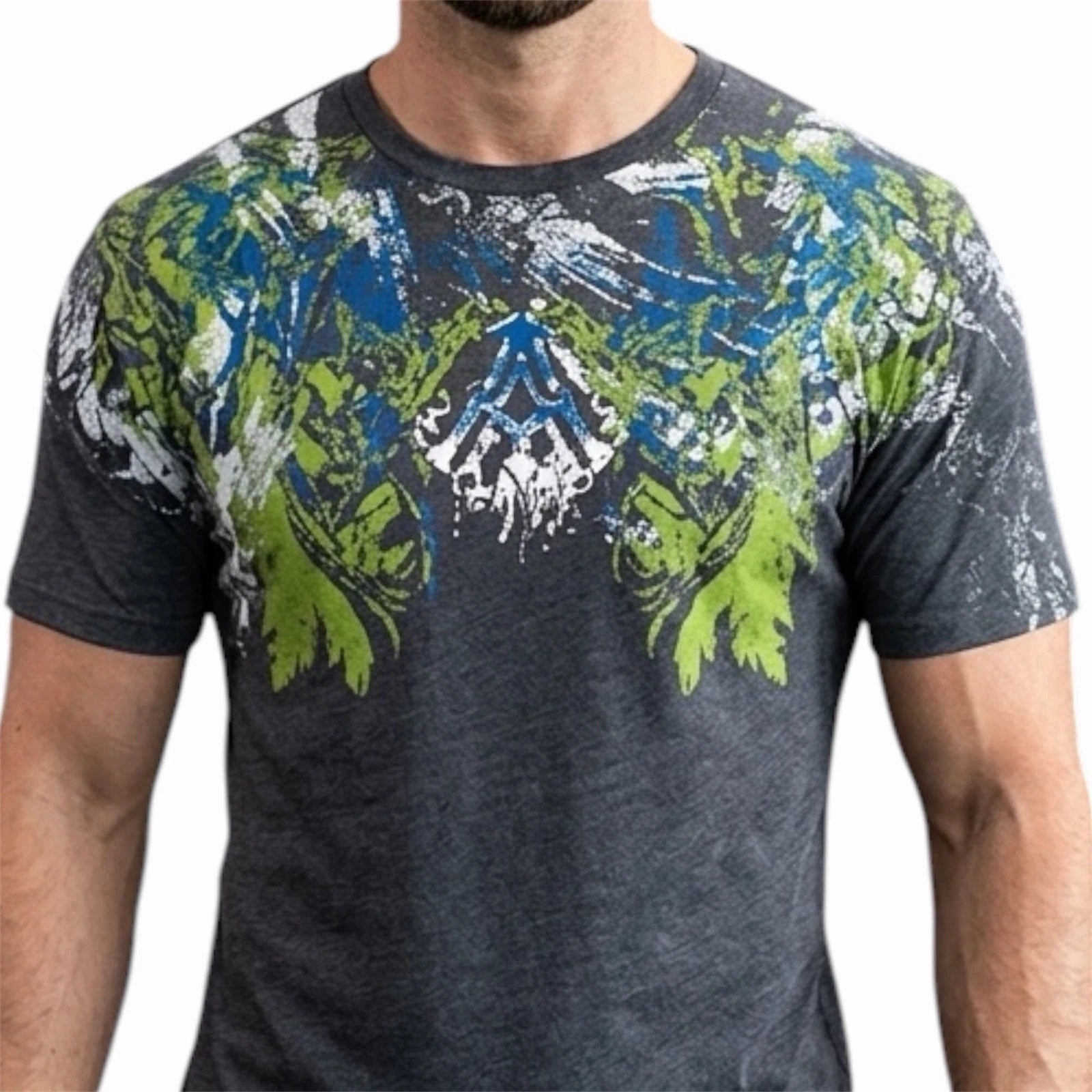 ARCHAIC by AFFLICTION Charcoal FABRICATE Short Sleeve Slim Fit Y2K T-shirt NWT