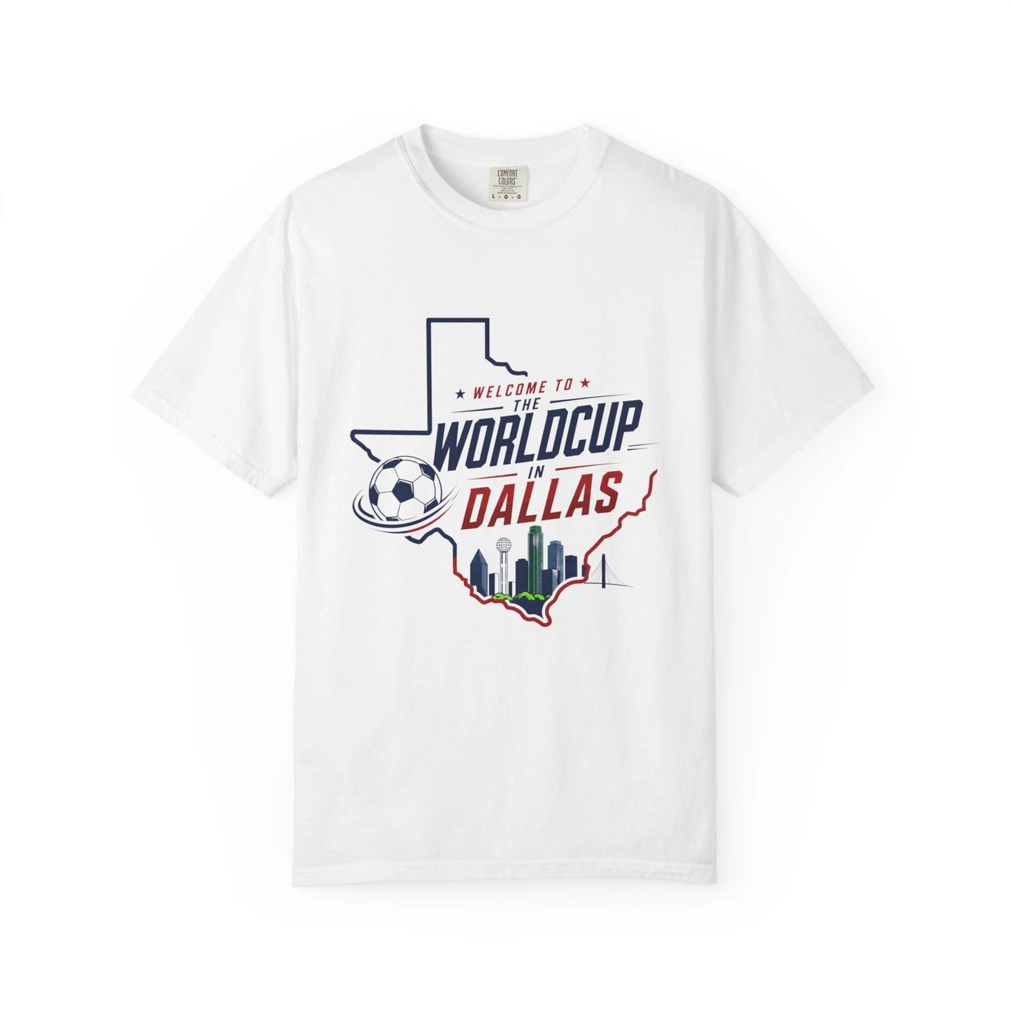 World Cup Dallas Map Soccer T-shirt | Texas Skyline Tee