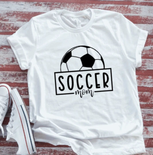 Soccer Mom, White Unisex Short Sleeve T-shirt