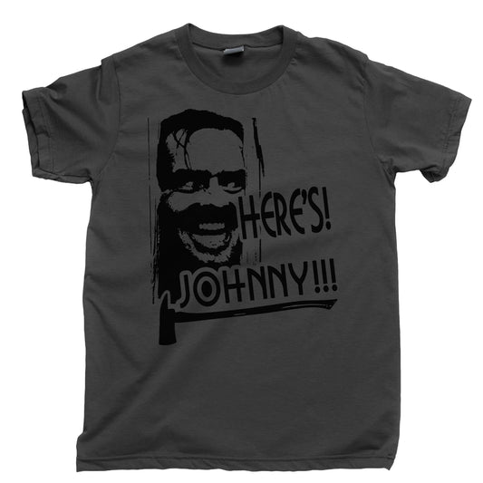 THE SHINING T Shirt HERES JOHNNY Stanley Kubrick Stephen King Movie Blu Ray DVD