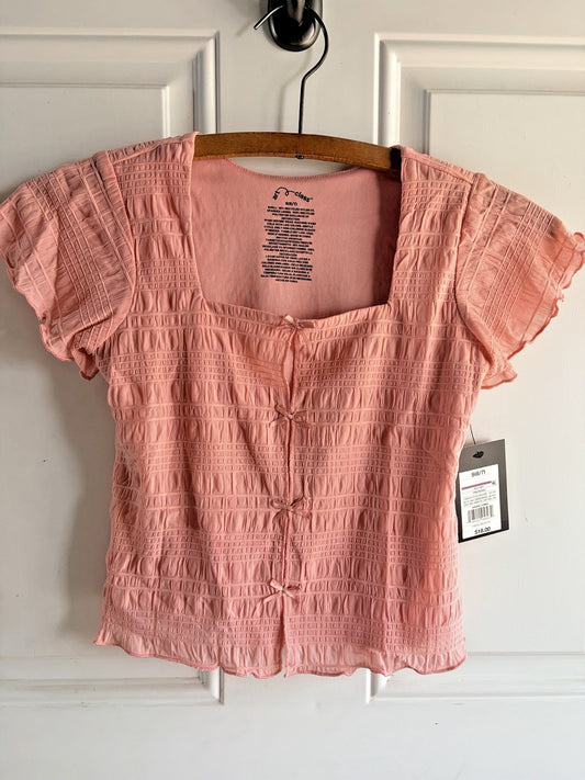 art class Girls Textured Pink Short Sleeve Shirt - Girls Size S (6/7)
