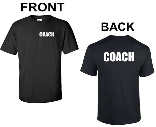 Coach T-Shirt Front & Back Soccer Basketball Football Baseball Tees Gift Shirt